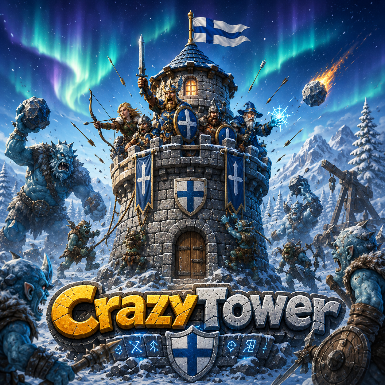CrazyTower hero — puolusta tornia hirviölauman edessä
